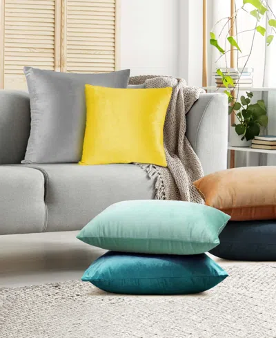 Nestl Elegant 2-pack Velvet Decorative Throw Pillows With Removeable Covers, 22" X 22" In Teal Blue