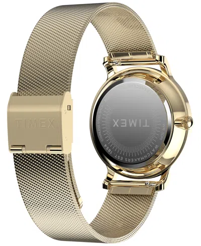 Timex Women's Quartz Analog Gold-tone Stainless Steel Watch, 34mm In Gold