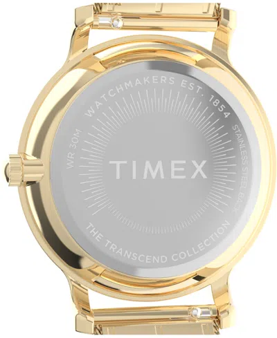 Timex Women's Quartz Analog Gold-tone Stainless Steel Watch, 34mm In Gold