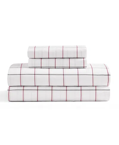 Tommy Hilfiger Printed 200-thread Count Cotton Percale 3-pc. Sheet Set, Twin In Glasgow Windowpane