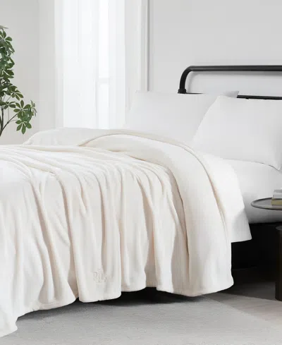 Ralph Lauren Micromink Plush Blanket, King In Cream