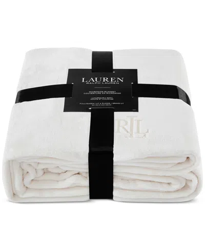 Ralph Lauren Micromink Plush Blanket, King In Cream