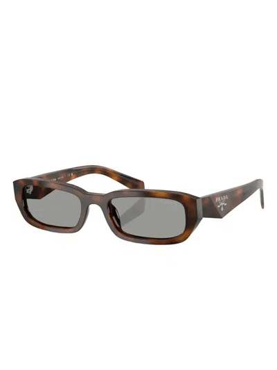 Prada Rectangular Sunglasses In Brown