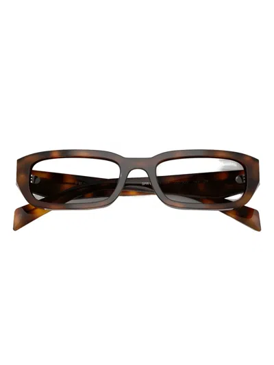 Prada Rectangular Sunglasses In Brown