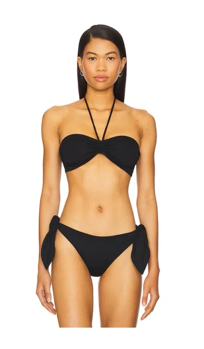 Susana Monaco Drawstring 2-way Top In Black