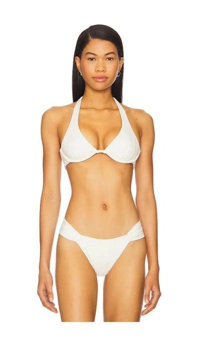 L*space Eco Ocean Rib Isa Bikini Top In Cream