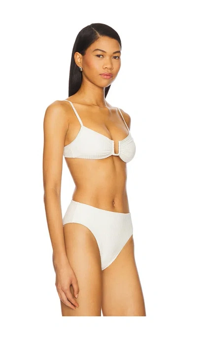 L*space Eco Ocean Rib Peyton Bikini Top In Cream