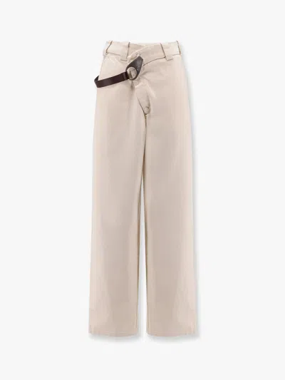 Pinko Reimagine By  X Patrick Mcdowell Cotton Trousers With Crossover And Belt