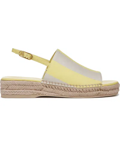 Franco Sarto Rune Slingback Platform Sandal In Yellow Stripe Twill Fabric