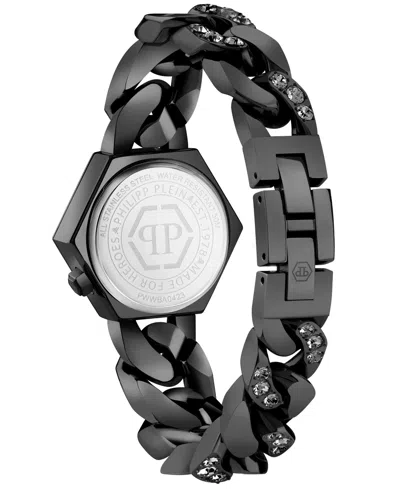 Philipp Plein The Hexagon Groumette Crystal Watch In Ip Black