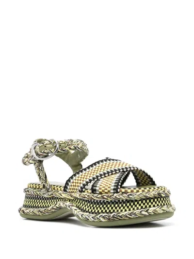 Amambaih Ada Platform Sandals In Green