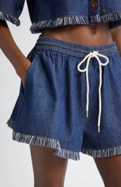 Zimmermann Rhiannon Drawstring Shorts In Atlantic