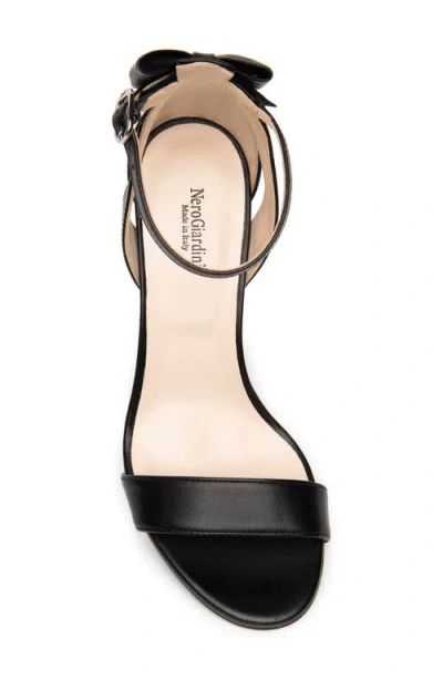 Nerogiardini Bow Ankle Strap Sandal In Black