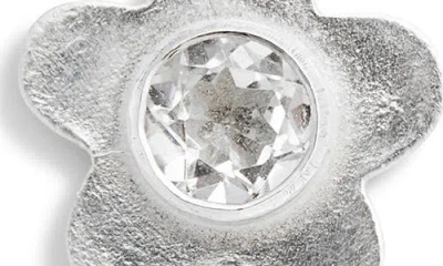 Shana Cave Large Flower Stud Earrings In Clear Quartz