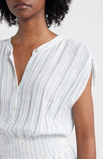 Rails Samina Stripe Smocked Linen Blend Dress In Sonoma Stripe