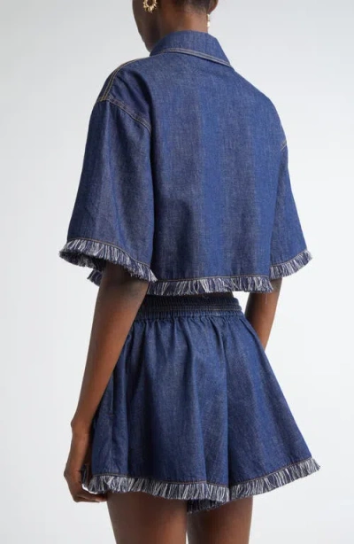 Zimmermann Indigo Denim Shirt With Classic Collar In Blue