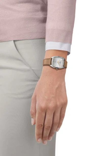 Tissot Stylist Leather Strap Watch, 32mm In Silver