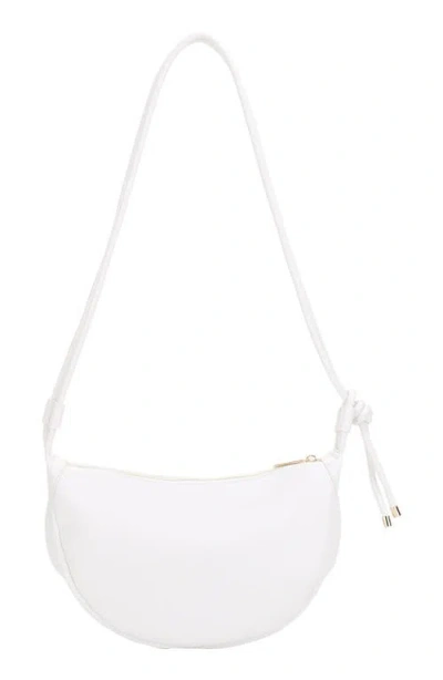 Mali + Lili Aria Recycled Vegan Leather Shoulder Bag In White