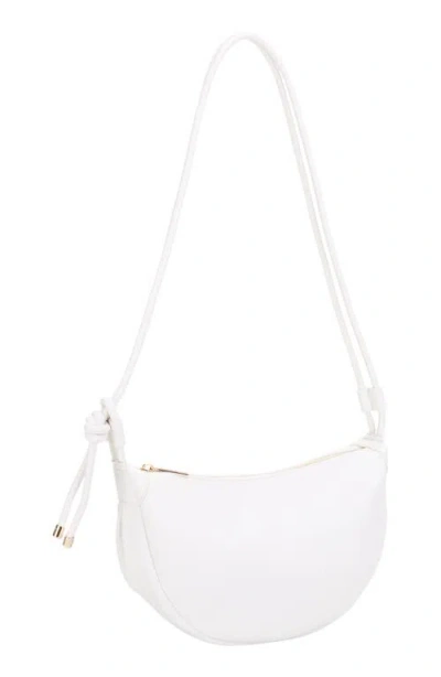 Mali + Lili Aria Recycled Vegan Leather Shoulder Bag In White