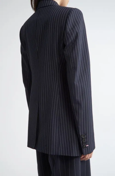 Stella Mccartney Pinstripe Wool One-button Blazer In Ink