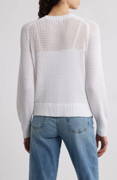 525 Margot Openwork Cotton Mesh Sweater In Bleach White