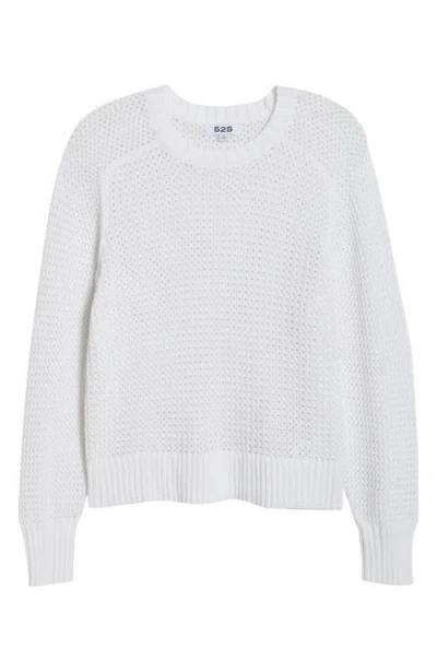 525 Margot Openwork Cotton Mesh Sweater In Bleach White