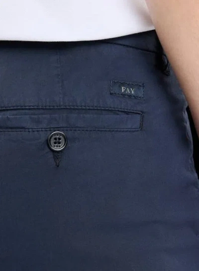 Fay Cotton Chinos In Blue