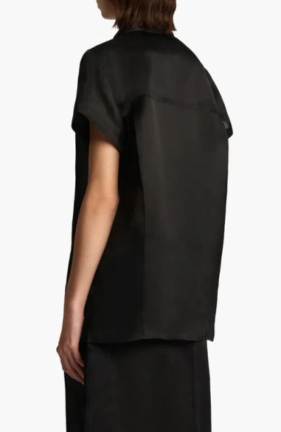 Khaite Keefe Silk Charmeuse Shirt In Black