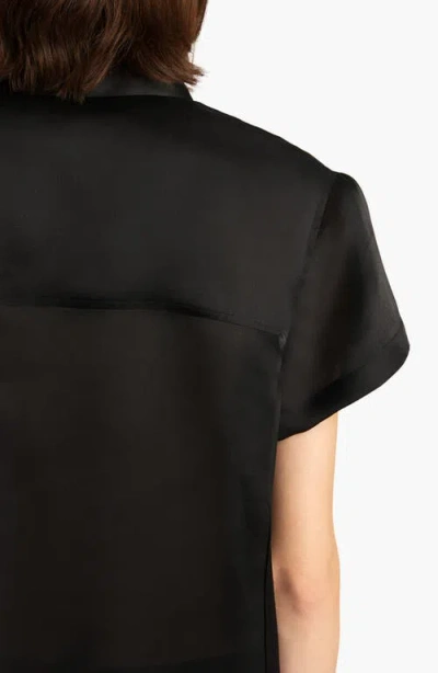Khaite Keefe Silk Charmeuse Shirt In Black