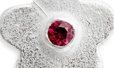Shana Cave Small Flower Stud Earrings In Ruby