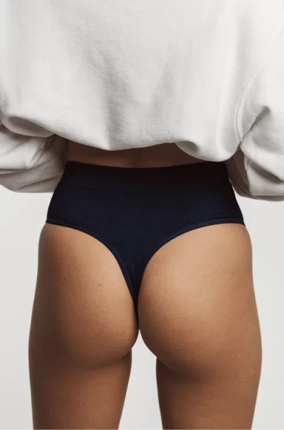 Ldma High Sculpt Thong Rib In Collegiate Blue