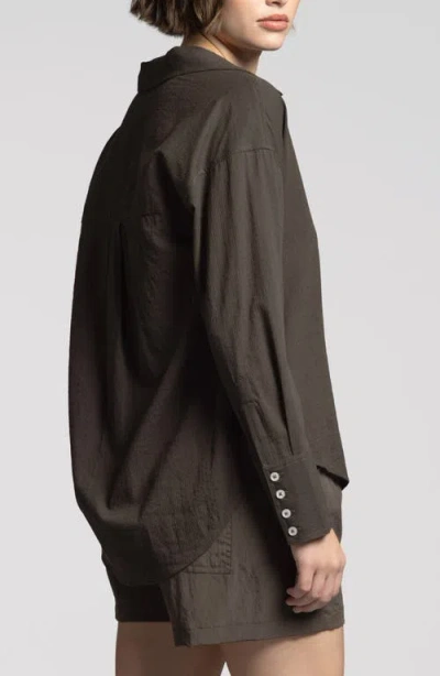 Weekend Los Angeles Maxime Stripe Button-up Shirt In Black Brown