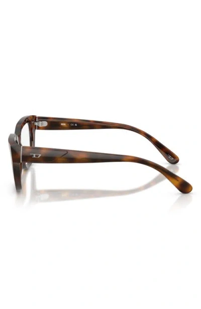 Diesel ® 52mm Rectangular Optical Glasses In Havana/demo