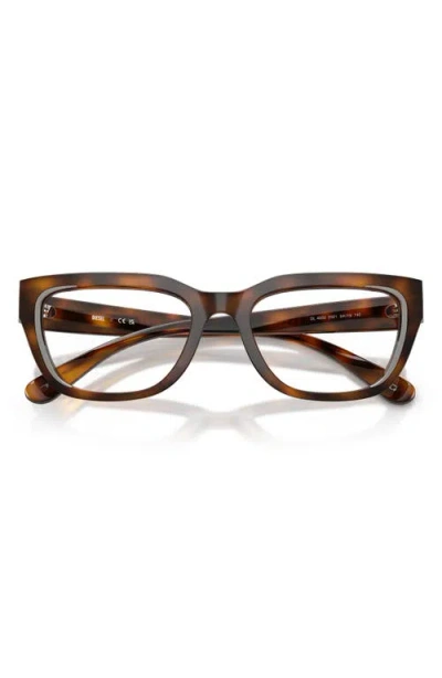 Diesel ® 52mm Rectangular Optical Glasses In Havana/demo