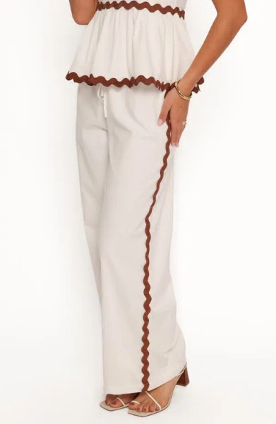 Petal And Pup Petal & Pup Mollymook Rickrack Trim Cotton Wide Leg Pants In White
