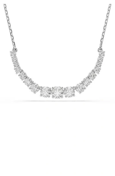 Swarovski Matrix Gradient Of Round Cuts Necklace In White/silver