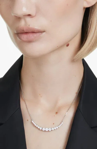 Swarovski Matrix Gradient Of Round Cuts Necklace In White/silver