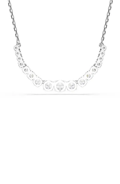 Swarovski Matrix Gradient Of Round Cuts Necklace In White/silver