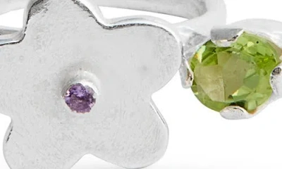 Shana Cave Lavender Lime Ring In Silver Periodt Amethyst