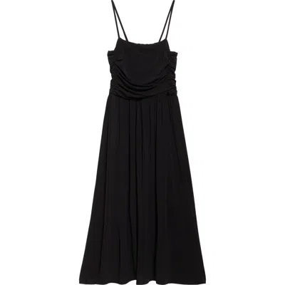 Weekend Max Mara Ghia Cross Back Ruched Sundress In Black