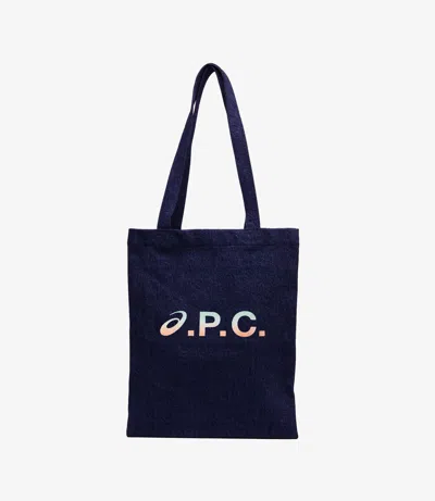Apc Lou Asics Tote Bag One Size Iai In Iai - Indigo