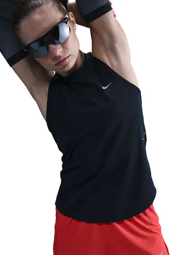 Nike Swift Mesh-paneled Dri-fit Tank In Black