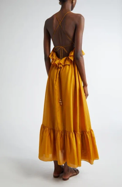 Zimmermann "rhiannon" Dress In Gold