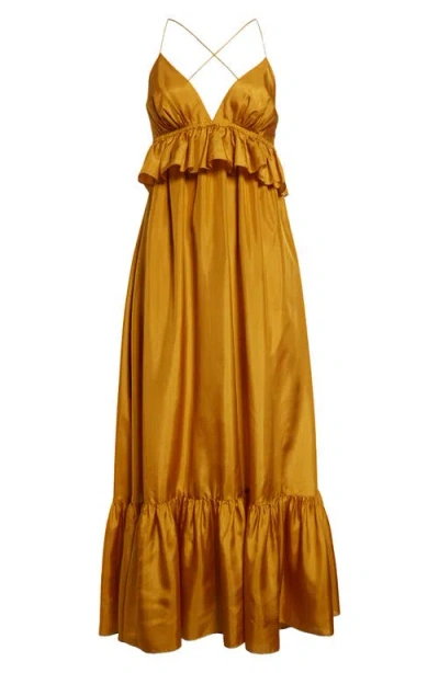 Zimmermann "rhiannon" Dress In Gold