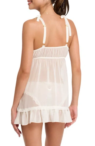 Rya Collection Dahlia Chiffon Babydoll Set In Ivory