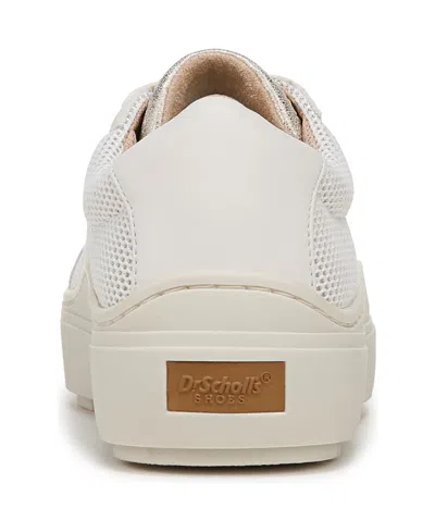 Dr. Scholl's Women's Time Off Lace Up Platform Sneakers In Off White,gold Faux Leather
