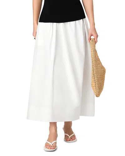 French Connection French Conection Nomi Cotton Ruched Midi Skirt In Summer White