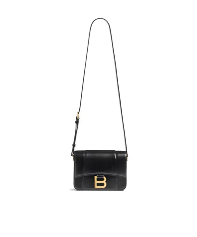 Balenciaga Black Leather Small Hourglass Crossbody Bag