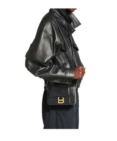 Balenciaga Black Leather Small Hourglass Crossbody Bag