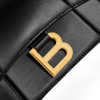 Balenciaga Black Leather Small Hourglass Crossbody Bag